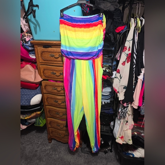 Rouge Rainbow Strapless Jumpsuit 3x - Picture 1 of 3